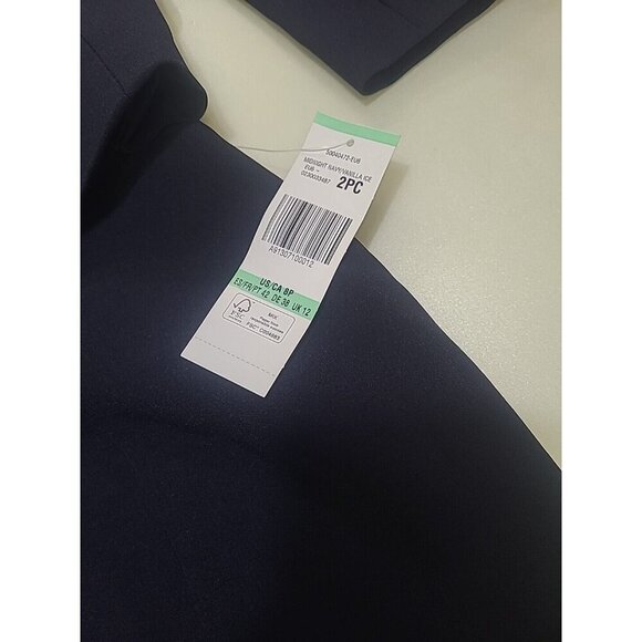 LESUIT SKIRT SUIT/NEW WITH TAG/SIZE 8P /RETAIL$240/NAVY /LINED/PETITE SUIT - Picture 5 of 10
